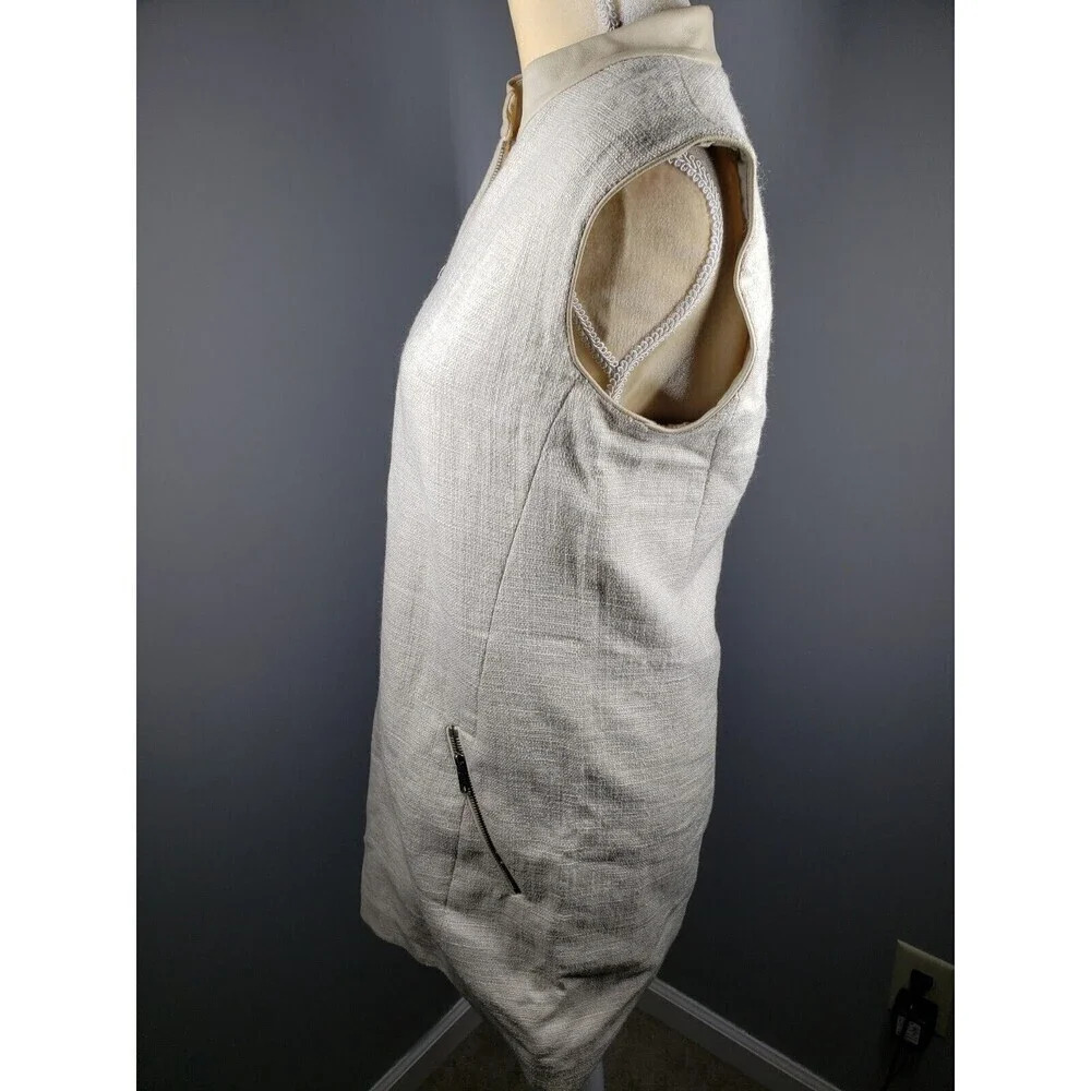 Theory Women's Beige Sleeveless Dress Size 6 - Picture 4 of 8